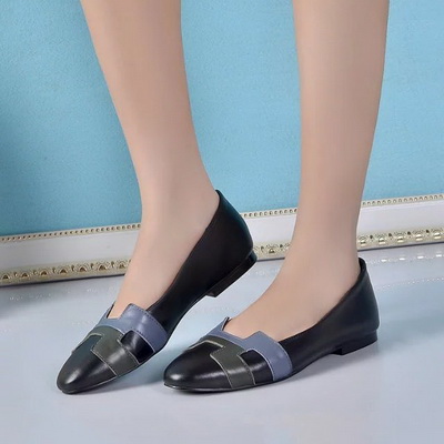 HERMES Shallow mouth flat shoes Women--003